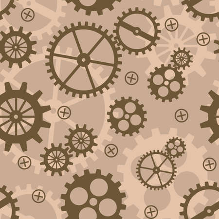 Abstract background with mechanism.  illustration. Seamless pattern.のイラスト素材