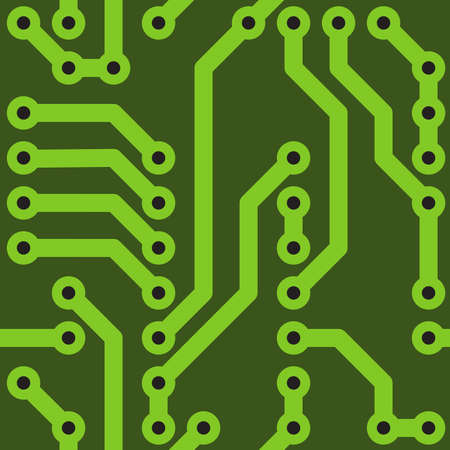 Abstract green background with conductor on computer circuit board.   illustration. Seamless pattern.のイラスト素材