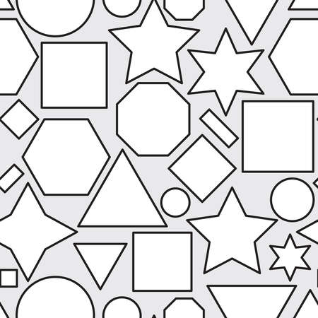 Abstract black and white seamless pattern with geometric shapes. のイラスト素材