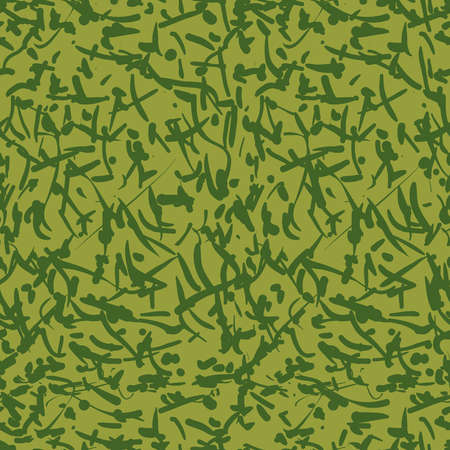 Two-colour seamless pattern of green camouflage with spots. Abstract background.のイラスト素材