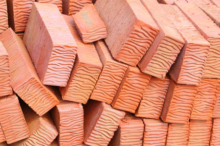 Abstract background of red bricks for your design. Close-up. 