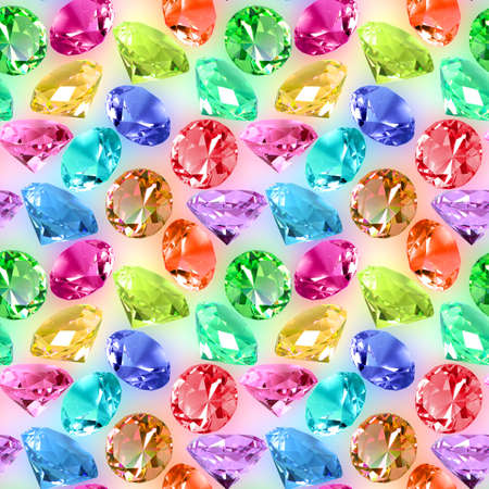 Abstract seamless pattern of motley transparent crystals on spots background.の写真素材