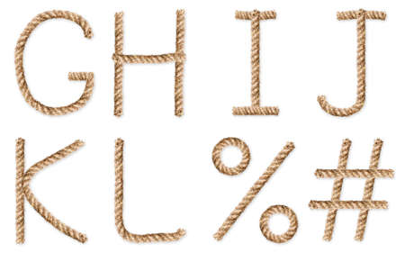 Set of latin rope-charactersの写真素材