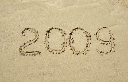 2009 Inscription on the sand of tropical beach.の写真素材