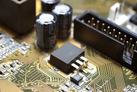 Motherboard's fragment macro photography. Focus on IDE.