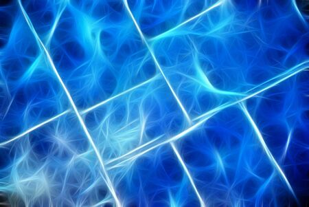 Abstract digitally rendered blue fractal background. Good as wallpaper or backdrop.の写真素材