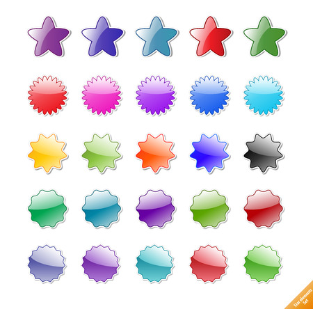 Collection of gloassy web elements. Perfect for adding text or icons. Shadows created with blends.のイラスト素材