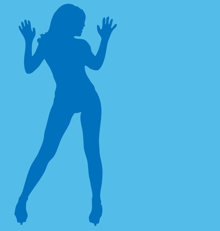 Vector sexy female silhouette. Empty space for your design.のイラスト素材
