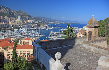 Cityscape view of Monaco principality from old tower high point.の写真素材