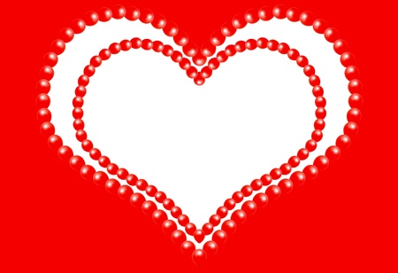 Valentine's day heart frame design with room for text.Isolated on white backgroundの写真素材