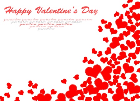 Valentine's day hearts theme   design with room for text.Isolated on white background
の写真素材