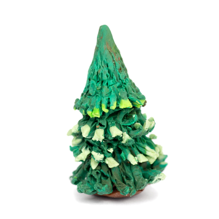 Hand made plasticine or modeling clay figure of Christmas tree fir on white background.Christmas decorationの写真素材