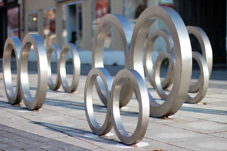Bike Instalation Modern Artのeditorial素材