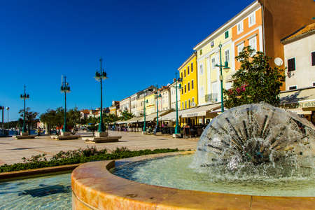 Main city square in mali Loinj, Loinj Island. Croatia, Europeのeditorial素材