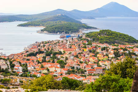 Panoramic view city of Mali Losinj, Losinj island, Croatiaの写真素材