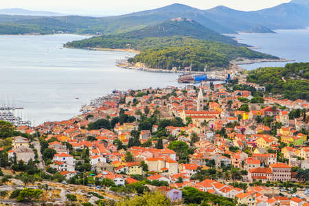 Panoramic view city of Mali Losinj, Losinj island, Croatiaの写真素材