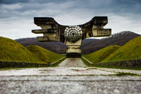 Memorial monument from WW2 in Podgaric, Croatiaのeditorial素材