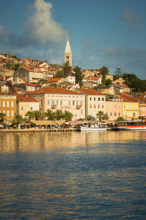 Mali Losinj, vertical seafront view. Croatia, Europeの写真素材