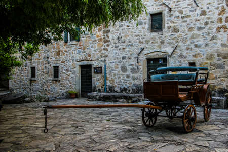 Old horse cart in Krka national park. Croatia, Europe