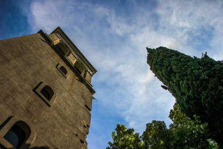 Visovac church tower in Krka nature park. Croatia, Europeのeditorial素材