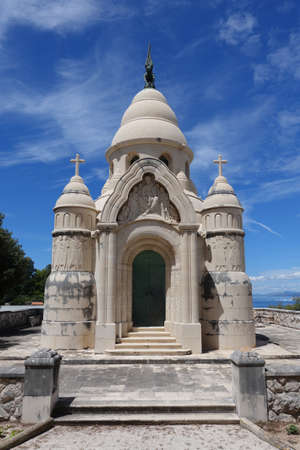 Supetar, Croatia / June 28th 2018: Family tomb of famous sculptor Ivan Rendic in Supetar, Brac Island. Croatia, Europeのeditorial素材
