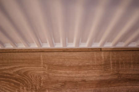 White wall and wood floorの写真素材