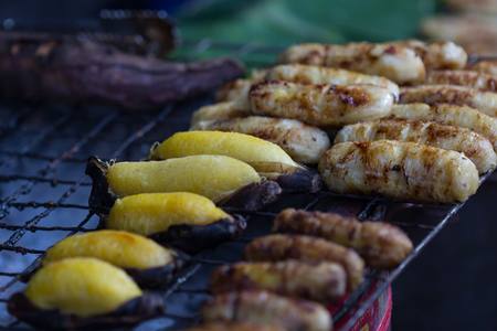 grilled bananas Thai dressertの写真素材