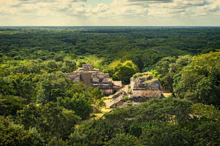 Ek Balam Mayan Archeological Site. Maya Ruins, Yucatan Peninsula, Mexicoの写真素材