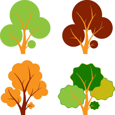 Fall Trees, Autumn Treesのイラスト素材
