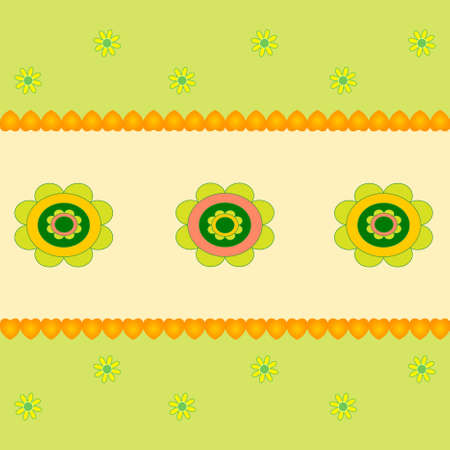 Flower Vectors on Pink Background, Flower Cardのイラスト素材