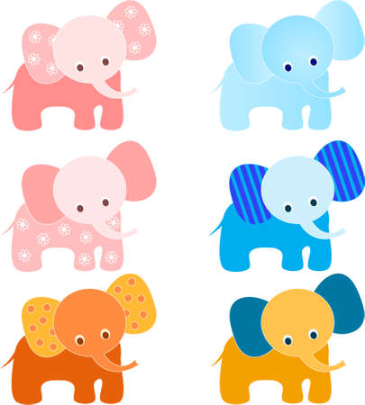 Isolated Elephant Vectorsのイラスト素材