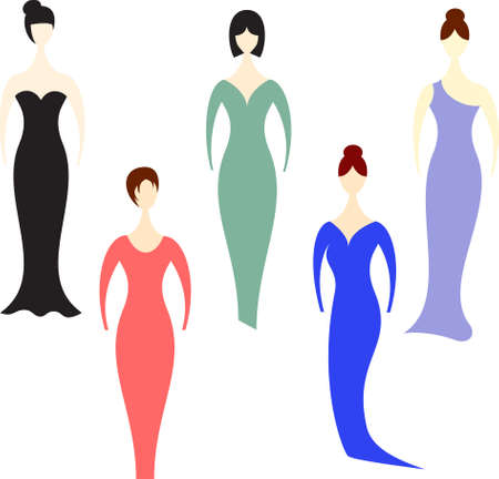 Women, Dressesのイラスト素材