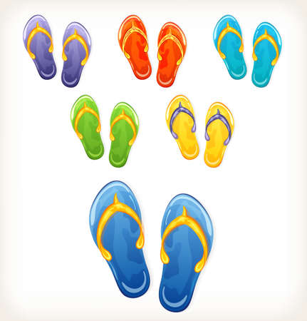 Pairs of flip flopsのイラスト素材