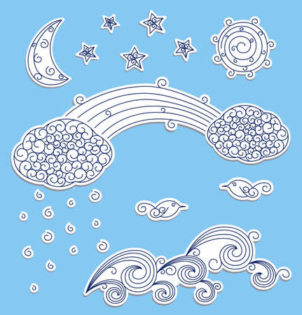 Set of doodle elementsのイラスト素材