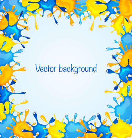 Abstract background with blue and yellow blotsのイラスト素材