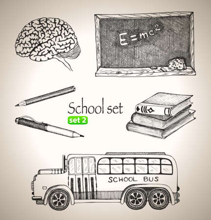 Science set  Sketch elements for school  Hand-drawn vector illustration  Set 3のイラスト素材