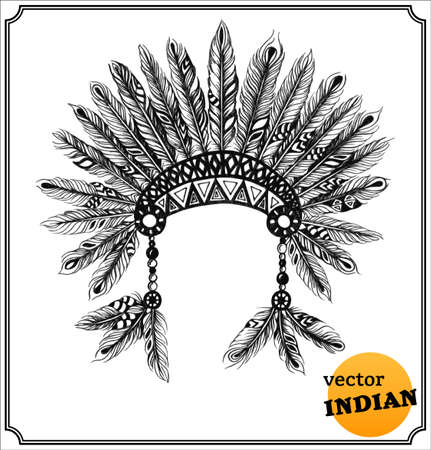 Native American Indian chieftain headdress  の写真素材