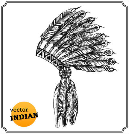 Native American Indian chieftain headdress  の写真素材