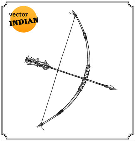 Bow and arrow. Native americans weapon.のイラスト素材