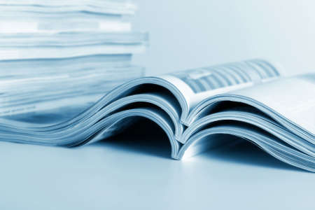 Open journals lie for viewingの写真素材