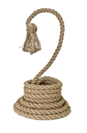 Rope on the isolated white backgroundの写真素材