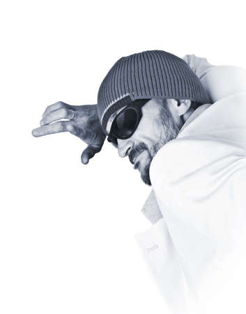 The bearded man on the isolated white backgroundの写真素材