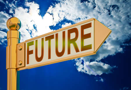 Guide sign against the sky. Futureの写真素材