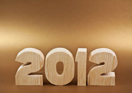 New year 2012 on a gold backgroundの写真素材