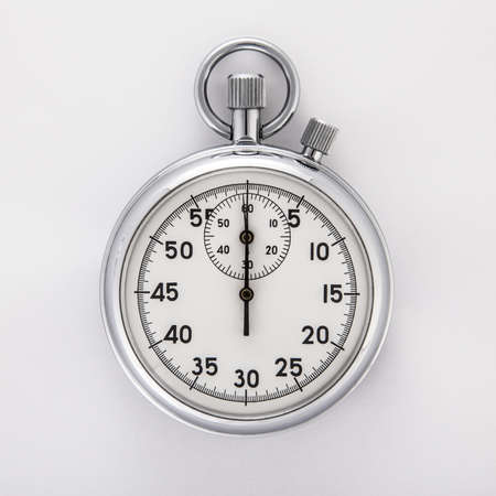 Classic stopwatch in a metal housingの写真素材
