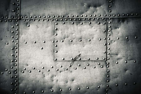 rivets on a metal plateの写真素材