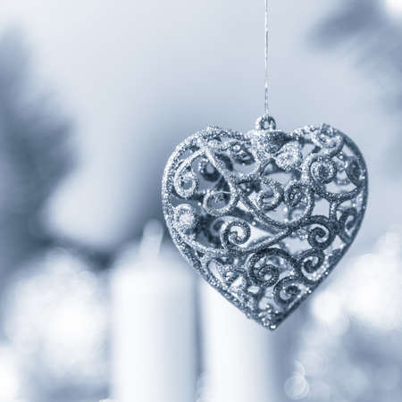 Christmas toy in the form of heartの写真素材