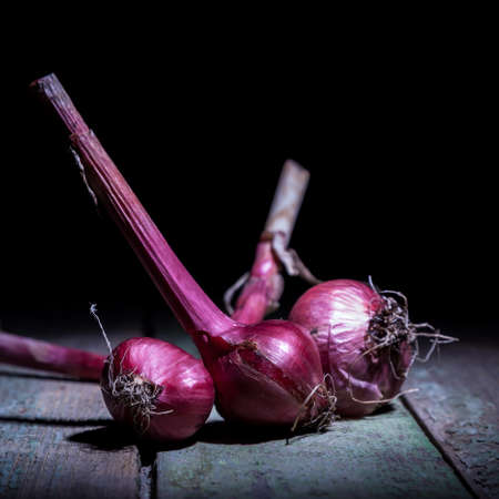 onion on wooden background