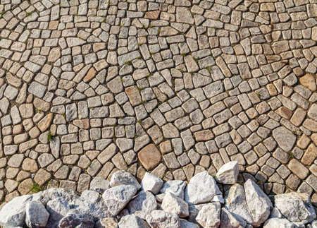 Stone pavement. View from aboveの写真素材