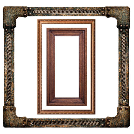 Frames on an isolated white background. Different styles.の写真素材